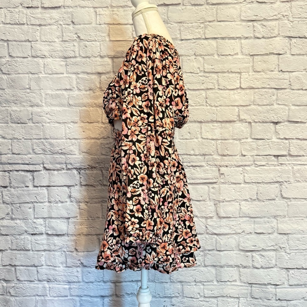 Free People Jael Cut-out Mini Dress Floral Long Sleeve Size Small - Picture 4 of 8